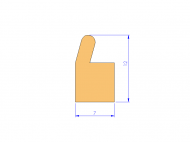 Profil en Silicone PEWH39H696AX - format de type Labiée - forme irrégulier