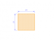 Profil en Silicone PSE0,162020 - format de type Cuadrado Esponja - forme régulière