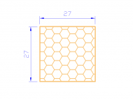 Profil en Silicone PSE0,162727 - format de type Cuadrado Esponja - forme régulière