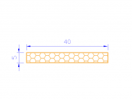 Profil en Silicone PSE0,164005 - format de type Rectángulo Esponja - forme régulière