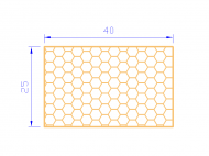 Profil en Silicone PSE0,164025 - format de type Rectángulo Esponja - forme régulière