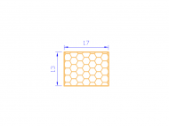 Profil en Silicone PSE0,251713 - format de type Rectángulo Esponja - forme régulière