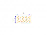 Profil en Silicone PSE0,251810 - format de type Rectángulo Esponja - forme régulière