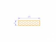 Profil en Silicone PSE0,252506 - format de type Rectángulo Esponja - forme régulière