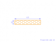 Profil en Silicone PSE0,256010 - format de type Rectángulo Esponja - forme régulière