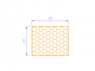 Profil en Silicone PSE0,532520 - format de type Rectángulo Esponja - forme régulière