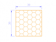 Profil en Silicone PSE0,533030 - format de type Cuadrado Esponja - forme régulière