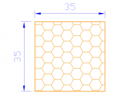 Profil en Silicone PSE0,533535 - format de type Cuadrado Esponja - forme régulière