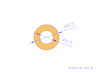 Profil en Silicone TS4008,504,5 - format de type Tubo - forme de tube