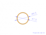 Profil en Silicone TS4008,507,5 - format de type Tubo - forme de tube