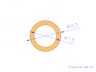 Profil en Silicone TS4010,507,5 - format de type Tubo - forme de tube