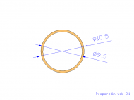 Profil en Silicone TS4010,509,5 - format de type Tubo - forme de tube