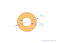 Profil en Silicone TS401105 - format de type Tubo - forme de tube