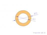 Profil en Silicone TS401107 - format de type Tubo - forme de tube