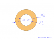 Profil en Silicone TS401307 - format de type Tubo - forme de tube