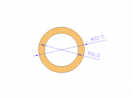 Profil en Silicone TS4022,516,5 - format de type Tubo - forme de tube