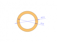 Profil en Silicone TS402418 - format de type Tubo - forme de tube