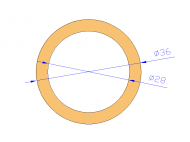 Profil en Silicone TS403628 - format de type Tubo - forme de tube