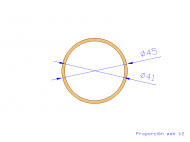 Profil en Silicone TS404541 - format de type Tubo - forme de tube