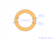 Profil en Silicone TS4051,535,5 - format de type Tubo - forme de tube