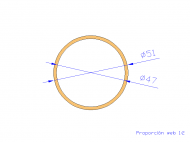 Profil en Silicone TS405147 - format de type Tubo - forme de tube