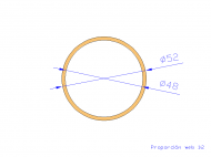 Profil en Silicone TS405248 - format de type Tubo - forme de tube