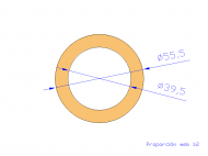 Profil en Silicone TS4055,539,5 - format de type Tubo - forme de tube
