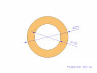 Profil en Silicone TS405535 - format de type Tubo - forme de tube