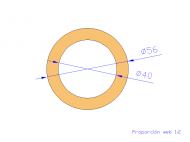 Profil en Silicone TS405640 - format de type Tubo - forme de tube