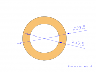 Profil en Silicone TS4059,539,5 - format de type Tubo - forme de tube