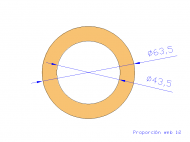 Profil en Silicone TS4063,543,5 - format de type Tubo - forme de tube