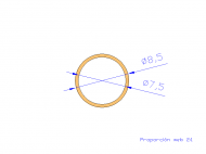 Profil en Silicone TS5008,507,5 - format de type Tubo - forme de tube