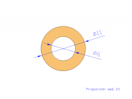 Profil en Silicone TS501106 - format de type Tubo - forme de tube