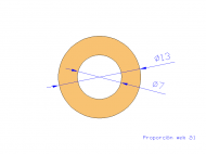 Profil en Silicone TS501307 - format de type Tubo - forme de tube