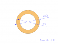 Profil en Silicone TS501309 - format de type Tubo - forme de tube