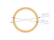 Profil en Silicone TS5030,526,5 - format de type Tubo - forme de tube