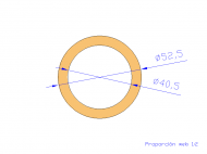 Profil en Silicone TS5052,540,5 - format de type Tubo - forme de tube