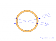 Profil en Silicone TS5052,544,5 - format de type Tubo - forme de tube