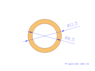 Profil en Silicone TS6011,508,5 - format de type Tubo - forme de tube