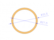 Profil en Silicone TS6031,527,5 - format de type Tubo - forme de tube