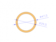 Profil en Silicone TS6047,539,5 - format de type Tubo - forme de tube