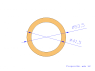 Profil en Silicone TS6053,541,5 - format de type Tubo - forme de tube