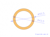 Profil en Silicone TS6055,543,5 - format de type Tubo - forme de tube