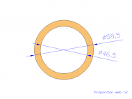 Profil en Silicone TS6058,546,5 - format de type Tubo - forme de tube