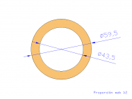 Profil en Silicone TS6059,543,5 - format de type Tubo - forme de tube