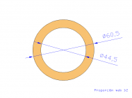 Profil en Silicone TS6060,544,5 - format de type Tubo - forme de tube