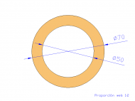 Profil en Silicone TS607050 - format de type Tubo - forme de tube