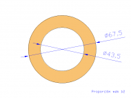 Profil en Silicone TS7067,543,5 - format de type Tubo - forme de tube