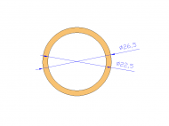 Profil en Silicone TS8026,522,5 - format de type Tubo - forme de tube