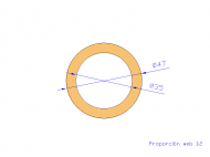 Profil en Silicone TS804735 - format de type Tubo - forme de tube